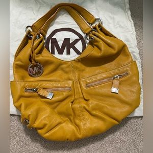 Gold leather Michael Kors shoulder bag